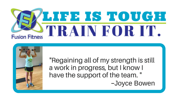 Joyce Bowen increases her strength at Fusion Fitness